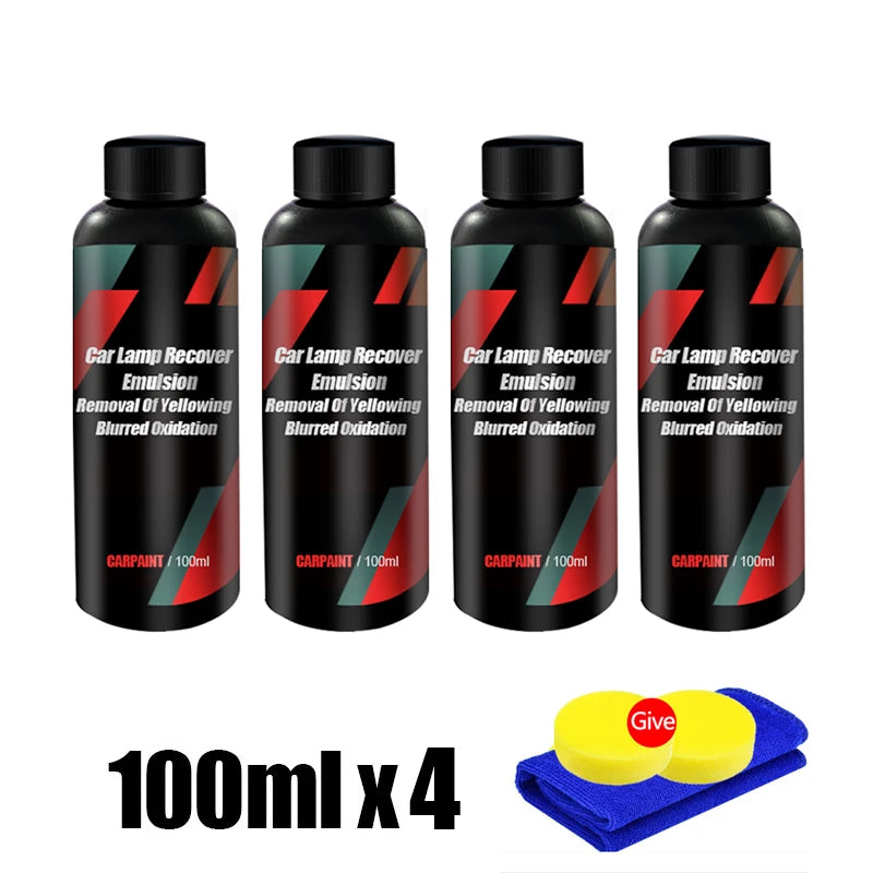 Car Headlight Polishing and Restoration Kit – 100mlx4