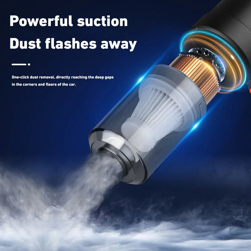 Powerful suction dust flashes away