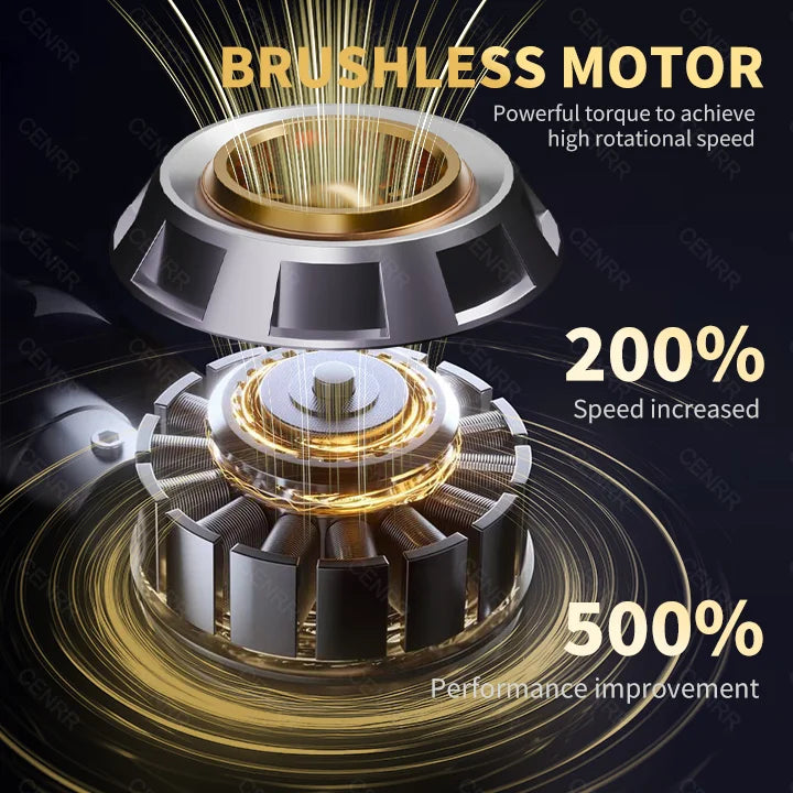 Brushless Motor - Powerful torque - 200% speed increased 