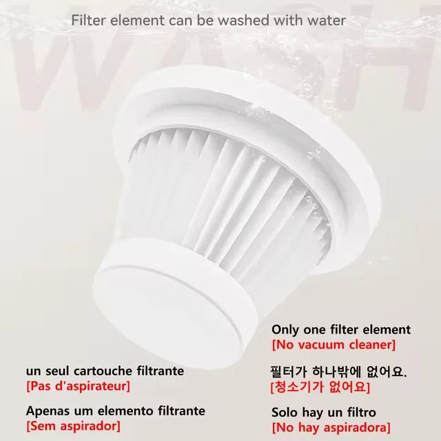 Filter for car vacuum in white design 